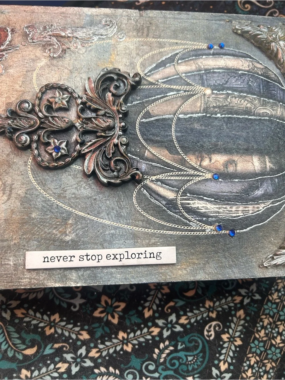 Decorative Faux Book - Silver and Blue Home Accent